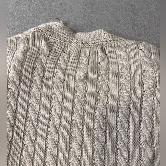 Zara Knit  Cable Knit Short Sleeve Cardigan Size L - Picture 12 of 16